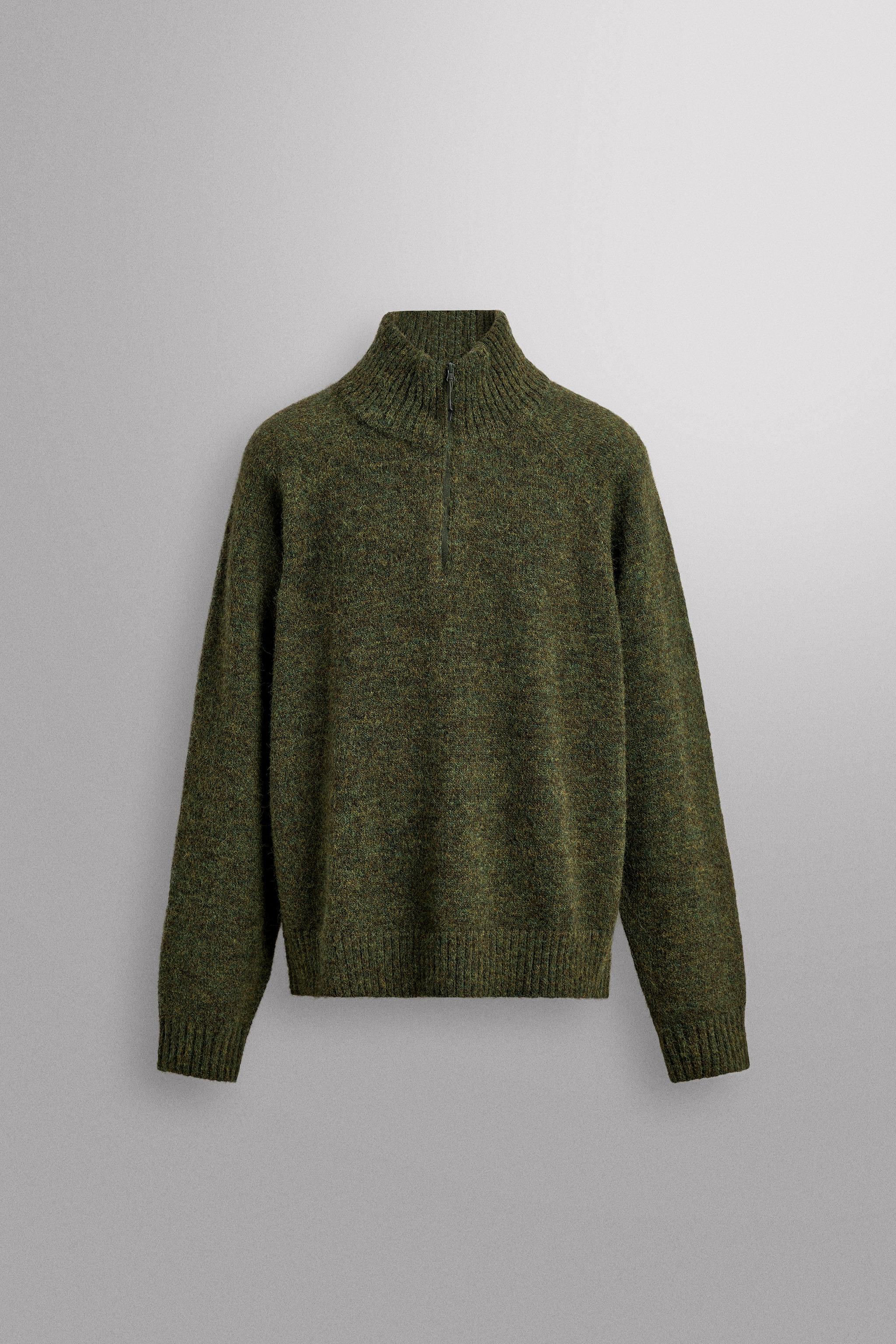 WOOL BLEND QUARTER-ZIP JUMPER